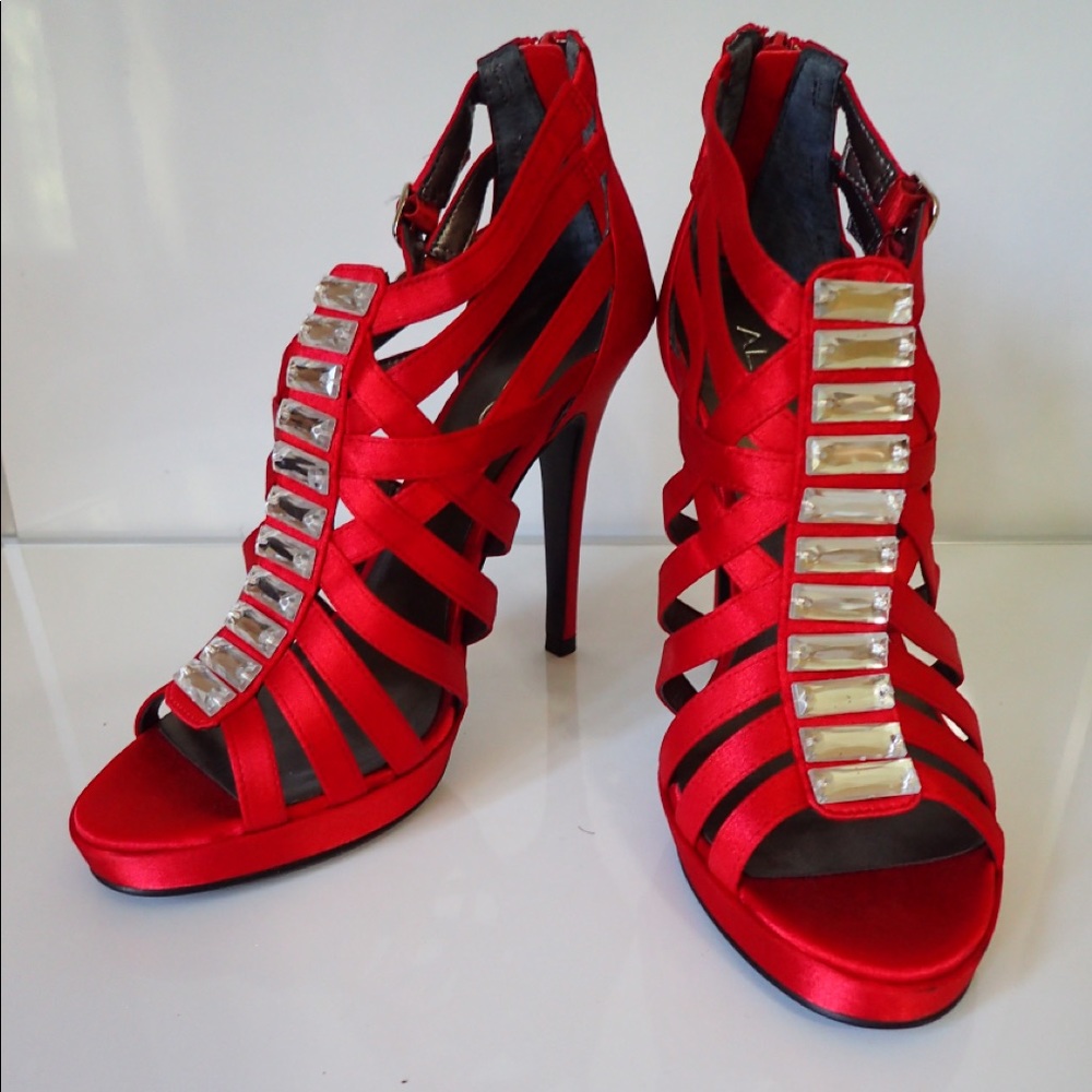 Aldo Red Robinson Strappy Heels Size 6.5